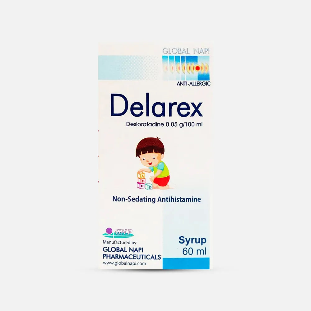 Delarex 0.05g/100ml Desloratadine Anti-Allergic & Antihistamine Syrup