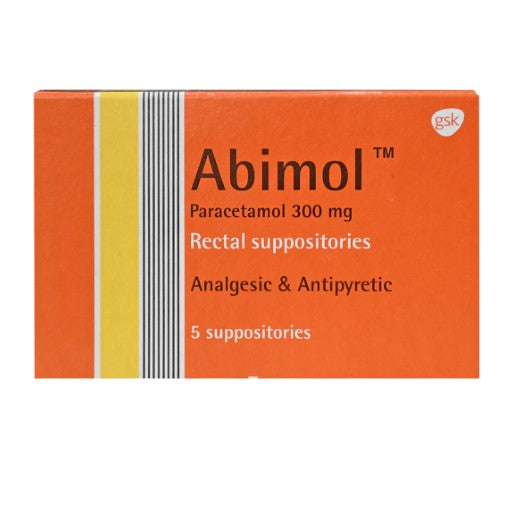 Abimol 300mg Paracetamol Antipyretic & Analgesic Rectal Suppositories