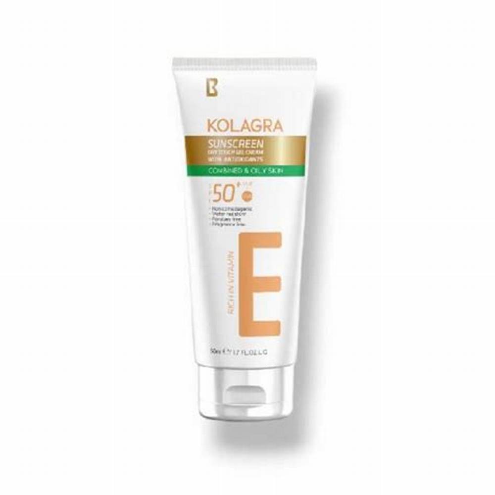 Kolagra Water-Resistant Dry Touch Facial Sunscreen Gel Cream with Antioxidants for Combined & Oily Skin SPF50+ - parabens free, non-comedogenic alternate view