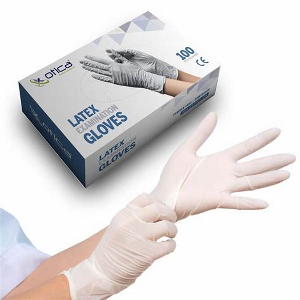 Large White Latex Gloves alternate view