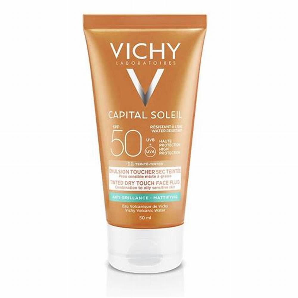Vichy Capital Soleil Water-Resistant Hypoallergenic High Protection & Mattifying BB Tinted Dry Touch Facial Sunscreen with Vichy Volcanic Water for Combination to Oily Sensitive Skin Natural Tan Shade SPF50 - image 3