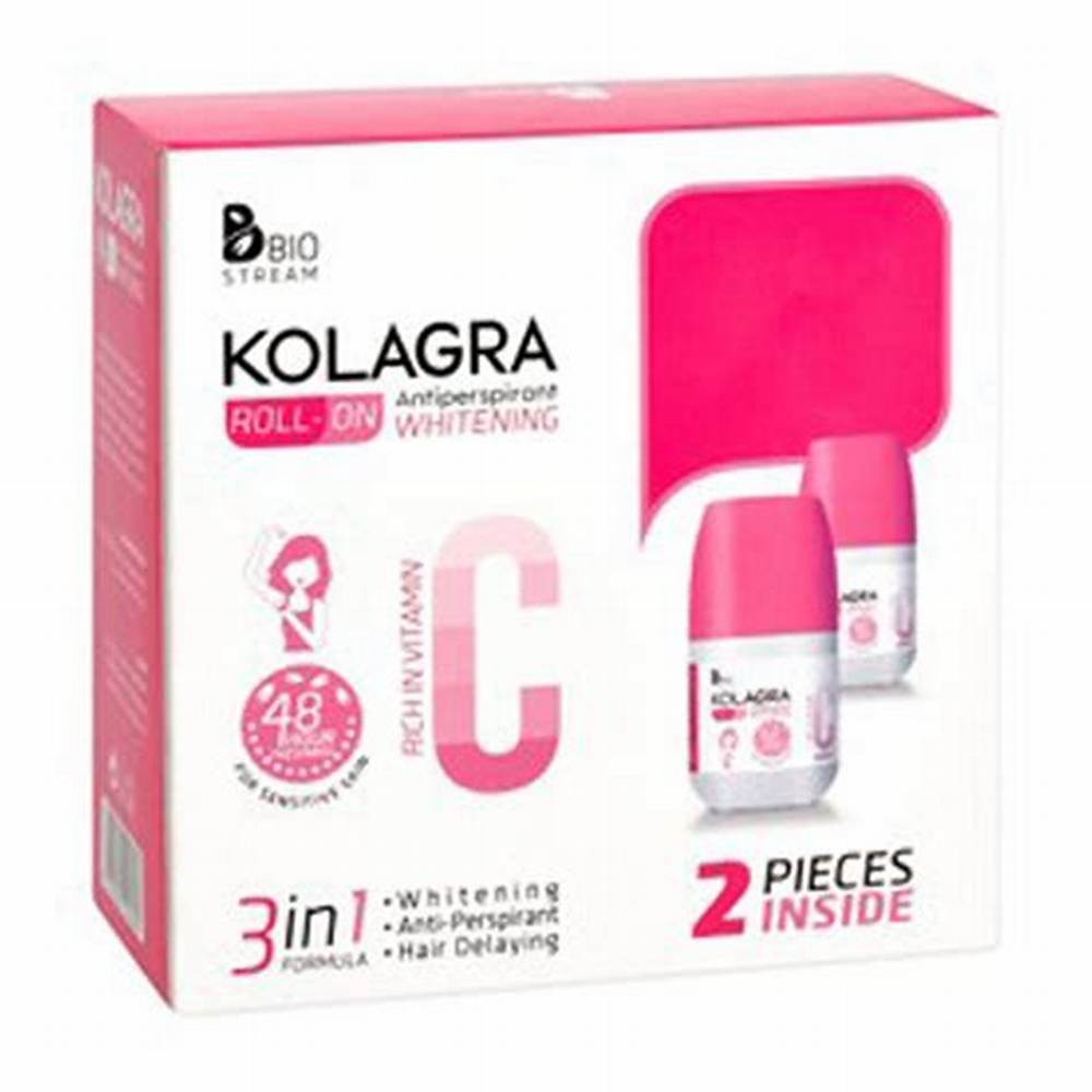 Kolagra 3in1 Whitening, Hair Delaying & 48H Antiperspirant Roll-On Deodorants with Vitamin C for Sensitive Skin - alcohol free, aluminum salt free, parabens free alternate view