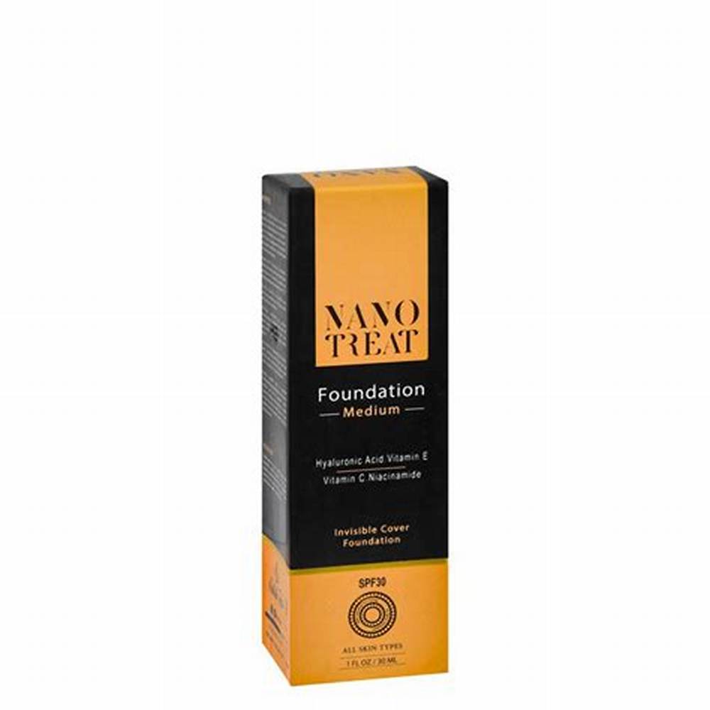 Nano Treat Invisible Cover Liquid Foundation with Hyaluronic Acid, Vitamin E & Niacinamide for All Skin Types SPF30 Medium - oil free, parabens free, silicone free alternate view