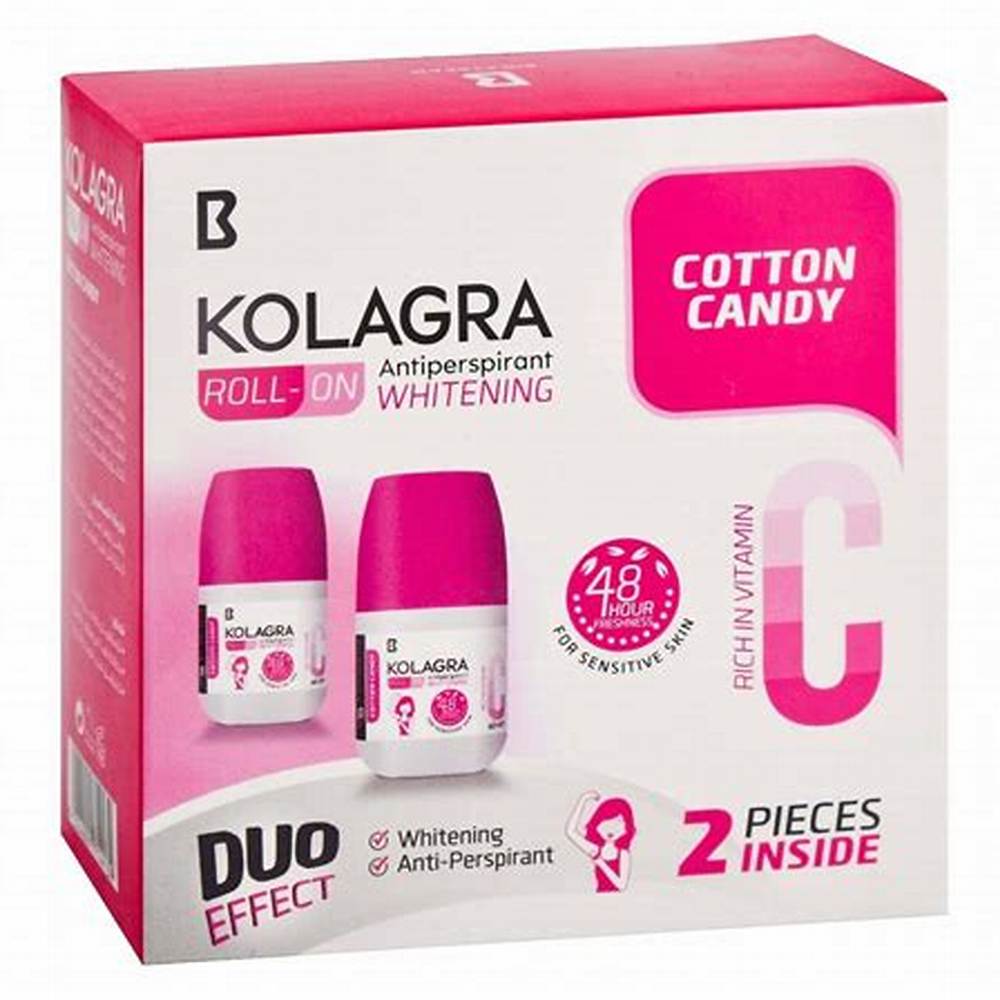 Kolagra 48H Antiperspirant Whitening Roll-On Deodorants Cotton Candy Scent with Vitamin C for Sensitive Skin - alcohol free, aluminum salts free, parabens free alternate view